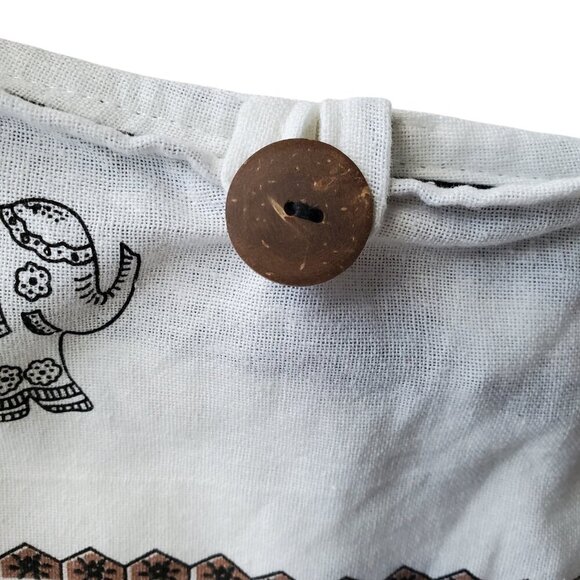 Boho Elephant Crossbody Cotton Purse Made in Thailand 100% Cotton Comfy Bag - Picture 5 of 16